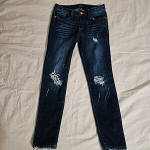 Judy Blue Womens Distressed Skinny Jeans Size 5/27 Dark Wash Denim